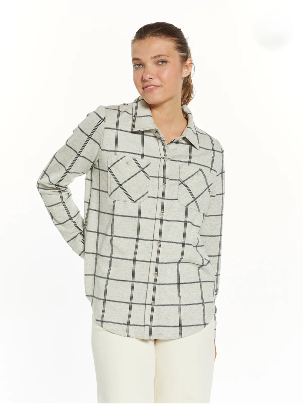 Thread & Supply Relaxed Fit Plaid Button Front Shirt
Size Large